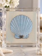Misty Blue Pearl | 6x6x3 Acrylic Shell Art - Image 3