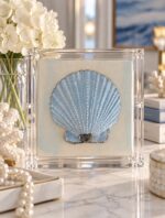 Misty Blue Pearl | 6x6x3 Acrylic Shell Art