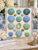 Sea Glass Symphony | 16x20 Acrylic Framed Shell Art