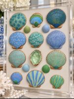 Sea Glass Symphony | 16x20 Acrylic Framed Shell Art - Image 2